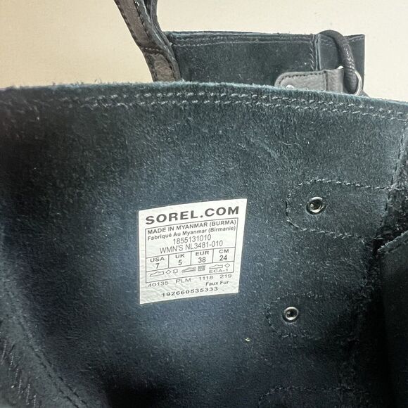 Sorel Joan Of Arctic Tall Snow Winter Boot Black Women's Size 7 Missing Fur - Picture 6 of 7